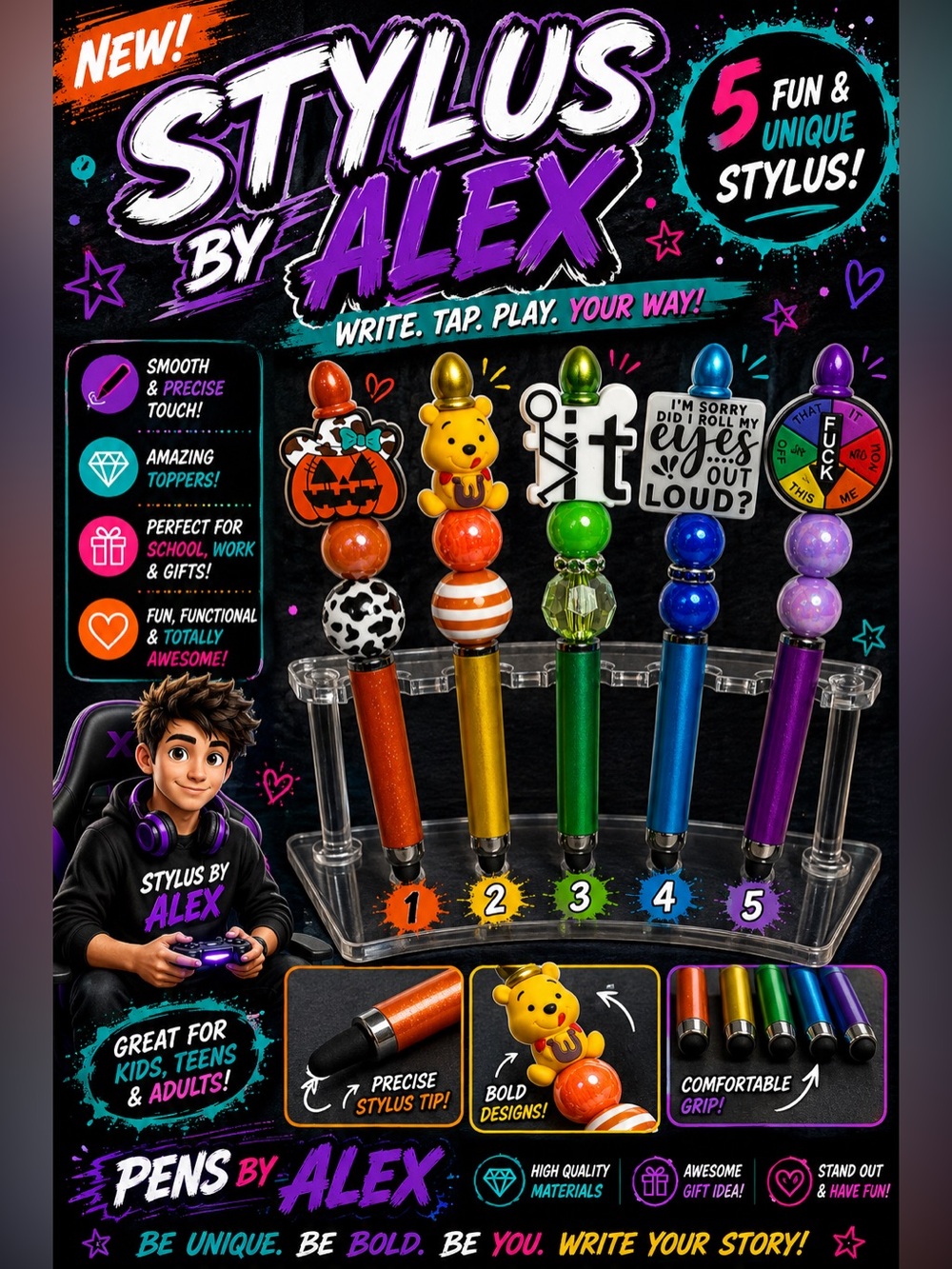 Pens By Alex - New Stylus Debut - Choose 1